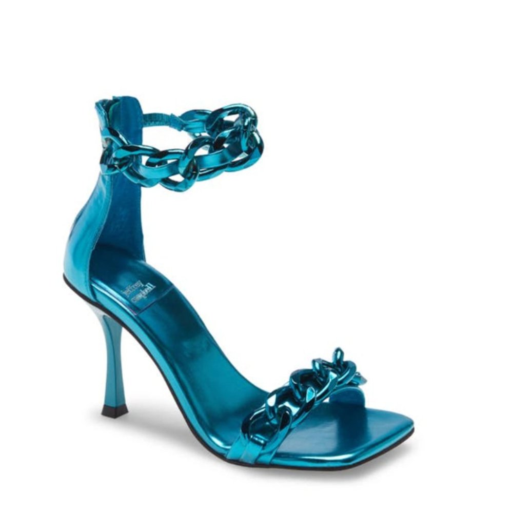 Teal Chain Jeffrey Campbell Sandal Heels